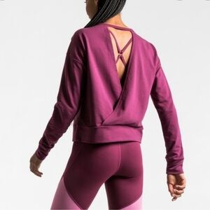 nike yoga dry fit long sleeves open back top